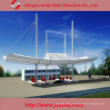 Design Large-Span Galvanized Light Steel Space Frame Gas Station